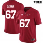 NCAA Women's Alabama Crimson Tide #67 Josh Casher Stitched College Nike Authentic Crimson Football Jersey TS17H12NH